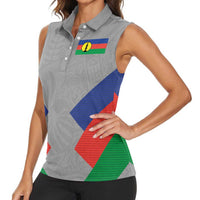 Custom New Caledonia-The Kagus Women Sleeveless Polo Shirt