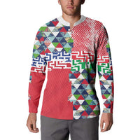 Hawaiian Floral Kakau Tropical Leaves-Sporty Style Button Sweatshirt LT03 - Polynesian Pride