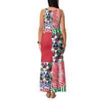 Hawaiian Floral Kakau Tropical Leaves-Sporty Style Family Matching Tank Maxi Dress and Hawaiian Shirt