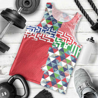 Hawaiian Floral Kakau Tropical Leaves-Sporty Style Men Tank Top LT03 - Polynesian Pride