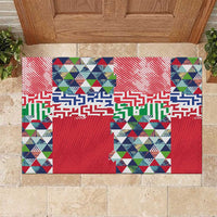 Hawaiian Floral Kakau Tropical Leaves-Sporty Style Rubber Doormat LT03 Art - Polynesian Pride
