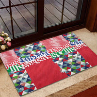 Hawaiian Floral Kakau Tropical Leaves-Sporty Style Rubber Doormat LT03 - Polynesian Pride