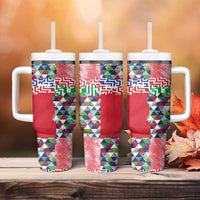 Hawaiian Floral Kakau Tropical Leaves-Sporty Style Tumbler With Handle LT03 - Polynesian Pride