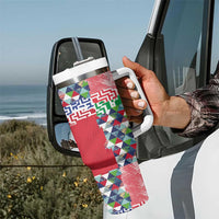 Hawaiian Floral Kakau Tropical Leaves-Sporty Style Tumbler With Handle LT03 - Polynesian Pride