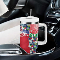 Hawaiian Floral Kakau Tropical Leaves-Sporty Style Tumbler With Handle LT03 - Polynesian Pride