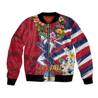 Hawaii Runner-Kakau Art with Lei and Plumeria Bomber Jacket