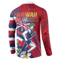 Hawaii Runner-Kakau Art with Lei and Plumeria Button Sweatshirt LT03 - Polynesian Pride
