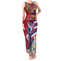 Hawaii Runner-Kakau Art with Lei and Plumeria Family Matching Tank Maxi Dress and Hawaiian Shirt