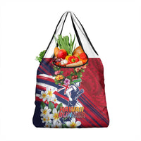 Hawaii Runner-Kakau Art with Lei and Plumeria Grocery Bag