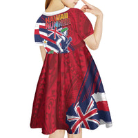 Hawaii Runner-Kakau Art with Lei and Plumeria Kid Short Sleeve Dress