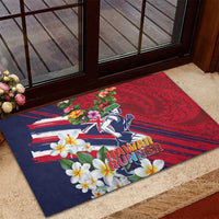 Hawaii Runner-Kakau Art with Lei and Plumeria Rubber Doormat LT03 - Polynesian Pride