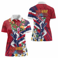 Hawaii Runner-Kakau Art with Lei and Plumeria Women Polo Shirt LT03 - Polynesian Pride