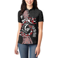 Aotearoa Toitu Te Tiriti Taniko Women Polo Shirt Maori Taniwha Haka - Honour the Treaty