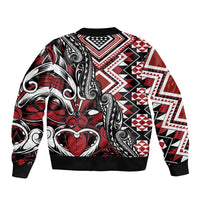 Aotearoa Maori Moko Art with Taniko Half Style Bomber Jacket