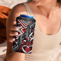 Aotearoa Maori Moko Art with Taniko Half Style 4 in 1 Can Cooler Tumbler LT03 - Polynesian Pride