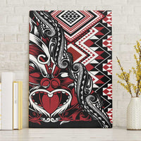 Aotearoa Maori Moko Art with Taniko Half Style Canvas Wall Art LT03 Without Frame Black - Polynesian Pride