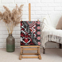 Aotearoa Maori Moko Art with Taniko Half Style Canvas Wall Art LT03 - Polynesian Pride