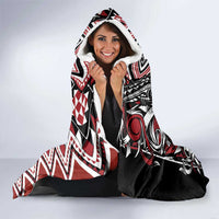 Aotearoa Maori Moko Art with Taniko Half Style Hooded Blanket LT03 - Polynesian Pride