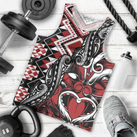 Aotearoa Maori Moko Art with Taniko Half Style Men Tank Top