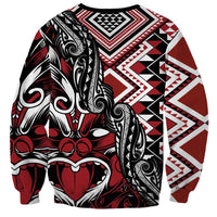 Aotearoa Maori Moko Art with Taniko Half Style Sweatshirt LT03 - Polynesian Pride