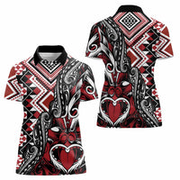 Aotearoa Maori Moko Art with Taniko Half Style Women Polo Shirt