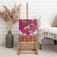 Hawaiian Lei Turtle and Plumeria Canvas Wall Art Polynerian Art Tattoo-Plum Pink Color LT03 - Polynesian Pride