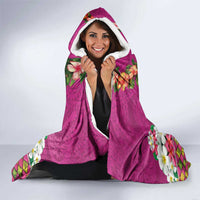 Hawaiian Lei Turtle and Plumeria Hooded Blanket Polynerian Art Tattoo-Plum Pink Color LT03 - Polynesian Pride
