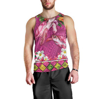 Hawaiian Lei Turtle and Plumeria Men Tank Top Polynerian Art Tattoo-Plum Pink Color LT03 - Polynesian Pride