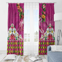 Hawaiian Lei Turtle and Plumeria Window Curtain Polynerian Art Tattoo-Plum Pink Color LT03 - Polynesian Pride