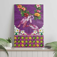 Hawaiian Lei Turtle and Plumeria Canvas Wall Art Polynerian Art Tattoo-Mauve Color LT03 - Polynesian Pride