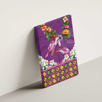 Hawaiian Lei Turtle and Plumeria Canvas Wall Art Polynerian Art Tattoo-Mauve Color LT03 - Polynesian Pride