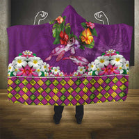 Hawaiian Lei Turtle and Plumeria Hooded Blanket Polynerian Art Tattoo-Mauve Color LT03 - Polynesian Pride