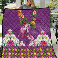 Hawaiian Lei Turtle and Plumeria Quilt Polynerian Art Tattoo-Mauve Color