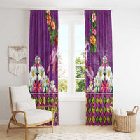 Hawaiian Lei Turtle and Plumeria Window Curtain Polynerian Art Tattoo-Mauve Color LT03 - Polynesian Pride