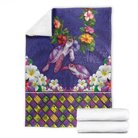 Hawaiian Lei Turtle and Plumeria Blanket Polynerian Art Tattoo-Navy Color LT03 - Polynesian Pride