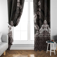 Hawaiian Lei Turtle and Plumeria Window Curtain Polynerian Art Tattoo-Grayscale Mode LT03 - Polynesian Pride