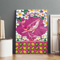Hawaiian Plumeria and Humpback Whales Canvas Wall Art Polynerian Art Tattoo-Plum Pink Color LT03 - Polynesian Pride