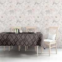 Hawaiian Plumeria and Humpback Whales Tablecloth Polynerian Art Tattoo-Grayscale Mode LT03 - Polynesian Pride