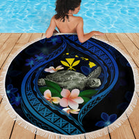 Hawaii Turtle Plumeria Flower Fanciful Beach Blanket LT03 - Polynesian Pride