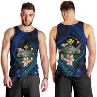Hawaii Turtle Plumeria Flower Fanciful Men Tank Top LT03 - Polynesian Pride