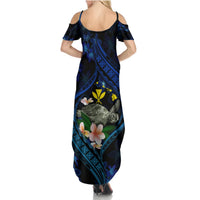 Hawaii Turtle Plumeria Flower Fanciful Summer Maxi Dress LT03 - Polynesian Pride