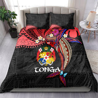 Tonga Emancipation Day Bedding Set Ngatu Humpback Whale Polynesian Flower