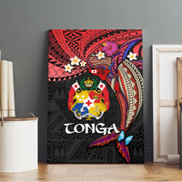 Tonga Emancipation Day Canvas Wall Art Ngatu Humpback Whale Polynesian Flower LT03 - Polynesian Pride
