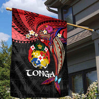 Tonga Emancipation Day Garden Flag Ngatu Humpback Whale Polynesian Flower LT03 - Polynesian Pride