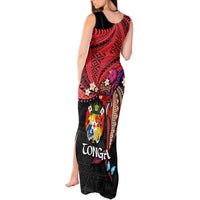 Tonga Emancipation Day Tank Maxi Dress Ngatu Humpback Whale Polynesian Flower LT03 - Polynesian Pride