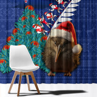 New Zealand Christmas Window Curtain Kiwi Bird Santa and Silver Fern Funny Haka Dance