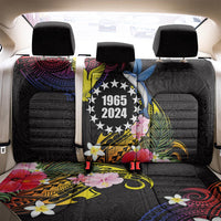 Cook Islands Independence Day Back Car Seat Cover Maroro and Kakaia with Hibiscus Flower Polynesian Pattern LT03 - Polynesian Pride