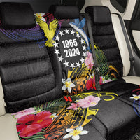 Cook Islands Independence Day Back Car Seat Cover Maroro and Kakaia with Hibiscus Flower Polynesian Pattern LT03 - Polynesian Pride