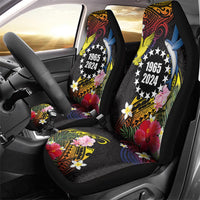 Cook Islands Independence Day Car Seat Cover Maroro and Kakaia with Hibiscus Flower Polynesian Pattern LT03 - Polynesian Pride