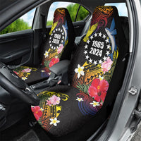 Cook Islands Independence Day Car Seat Cover Maroro and Kakaia with Hibiscus Flower Polynesian Pattern LT03 - Polynesian Pride